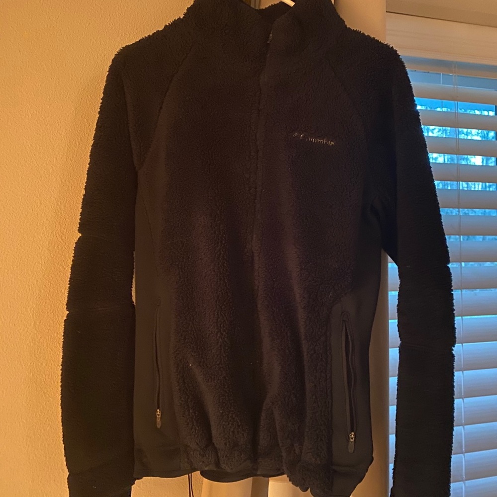 Fuzzy black Columbia jacket
